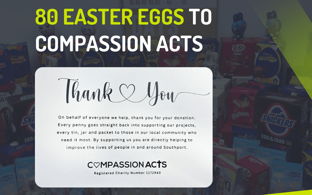 We donated 80 Easter eggs for a local Southport charity!